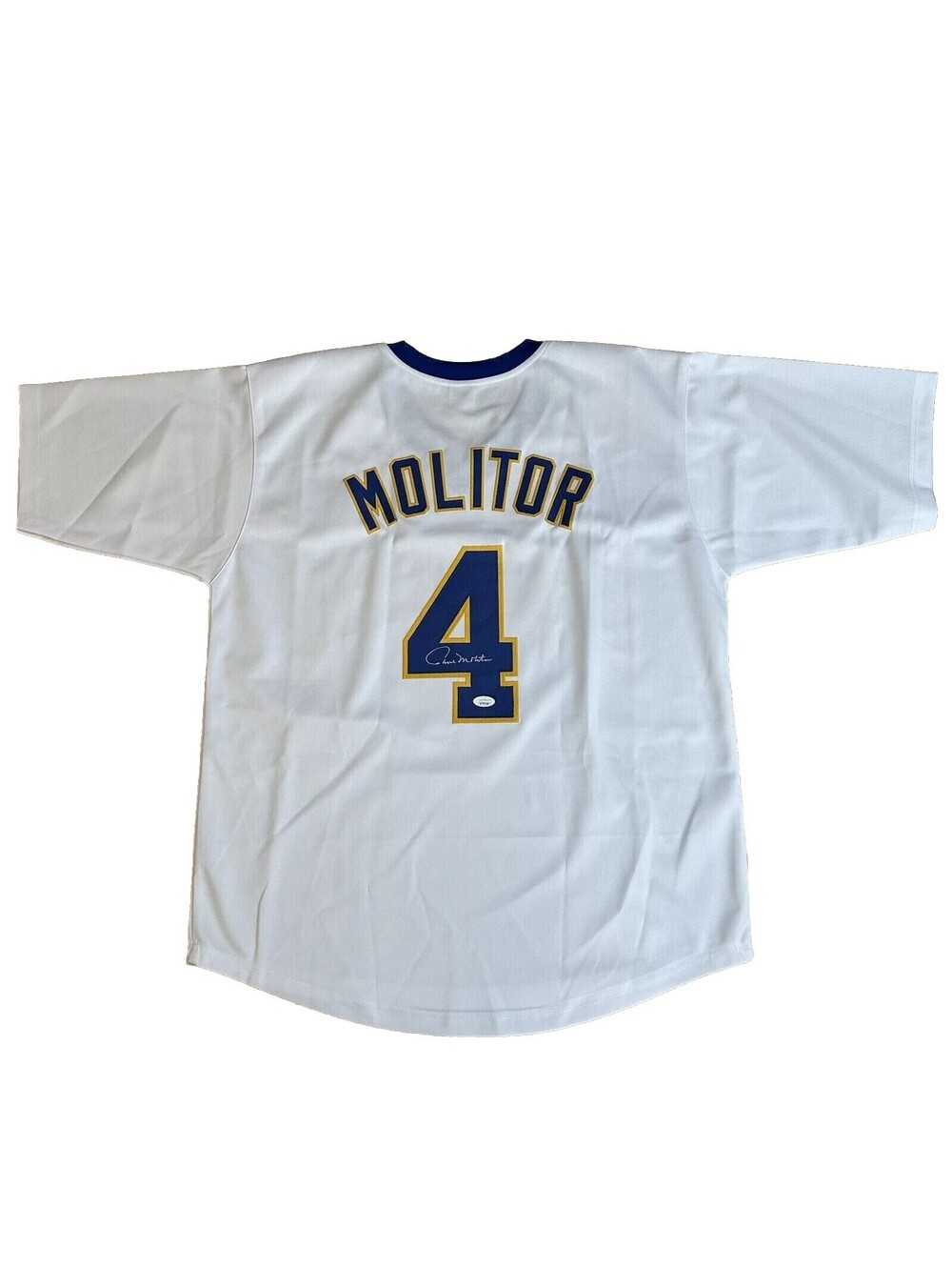 Paul Molitor Signed Milwaukee Brewers Custom Jersey (JSA Authenticated) MLB